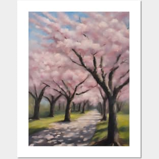 Cherry Blossom Trees Oil Painting Art Posters and Art